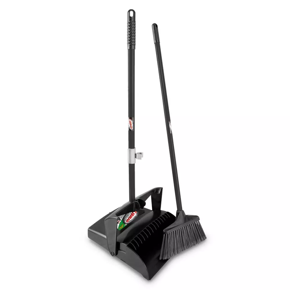 Libman Brooms 10-in Poly Fiber Angle with Dustpan Upright Broom 3 Libman Brooms 10-in Poly Fiber Angle with Dustpan Upright Broom