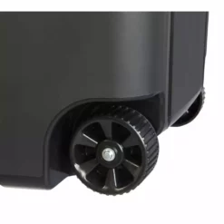 Project Source Trash Cans 45-Gallon Black Plastic Wheeled Trash Can with Lid -Cleaning Supplies Sales Shop 42131145