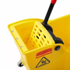Rubbermaid Commercial Products Mop Wringer Buckets Tandem 31-Quart Commercial Mop Wringer Bucket with Wheels -Cleaning Supplies Sales Shop 42132098