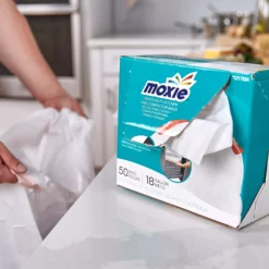 MOXIE Trash Bags 50-Pack 18-Gallon White Plastic Kitchen Trash Bag -Cleaning Supplies Sales Shop 43632264