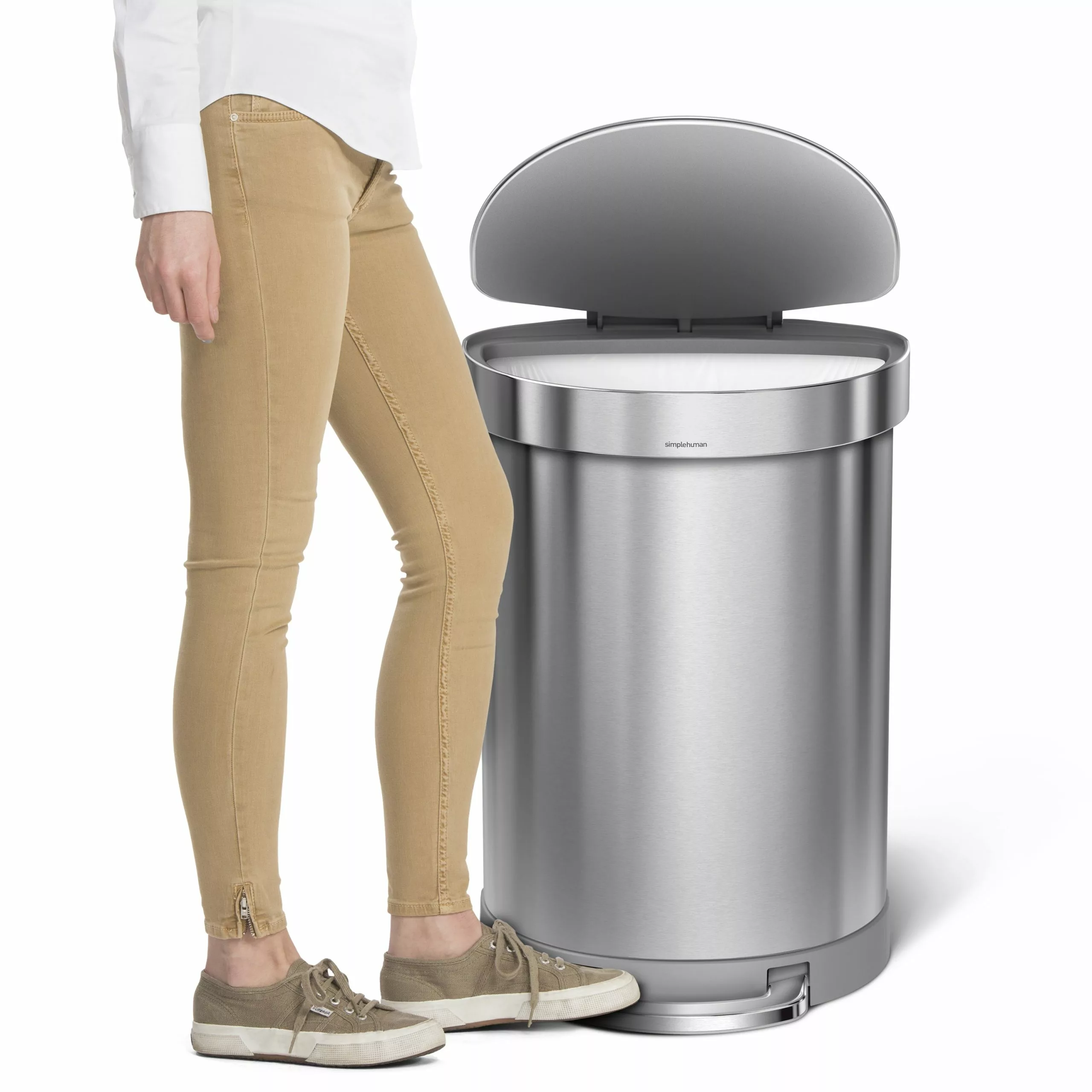 simplehuman Trash Cans 60-Liter Brushed Stainless Steel Steel Trash Can with Lid 8 simplehuman Trash Cans 60-Liter Brushed Stainless Steel Steel Trash Can with Lid - Image 6