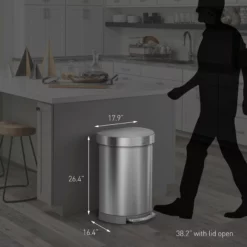 simplehuman Trash Cans 60-Liter Brushed Stainless Steel Steel Trash Can with Lid 17 simplehuman Trash Cans 60-Liter Brushed Stainless Steel Steel Trash Can with Lid -Cleaning Supplies Sales Shop 44304724 scaled