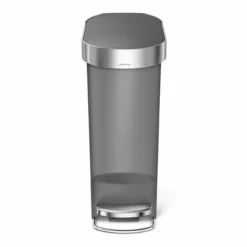 simplehuman Trash Cans 40-Liter Grey Plastic Steel Trash Can with Lid -Cleaning Supplies Sales Shop 44307394 scaled